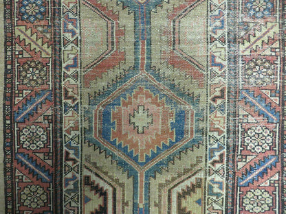 3'4" X 12' Antique Hand Made Turkish Wool Rug Runner Carpet Camel Hair Nice