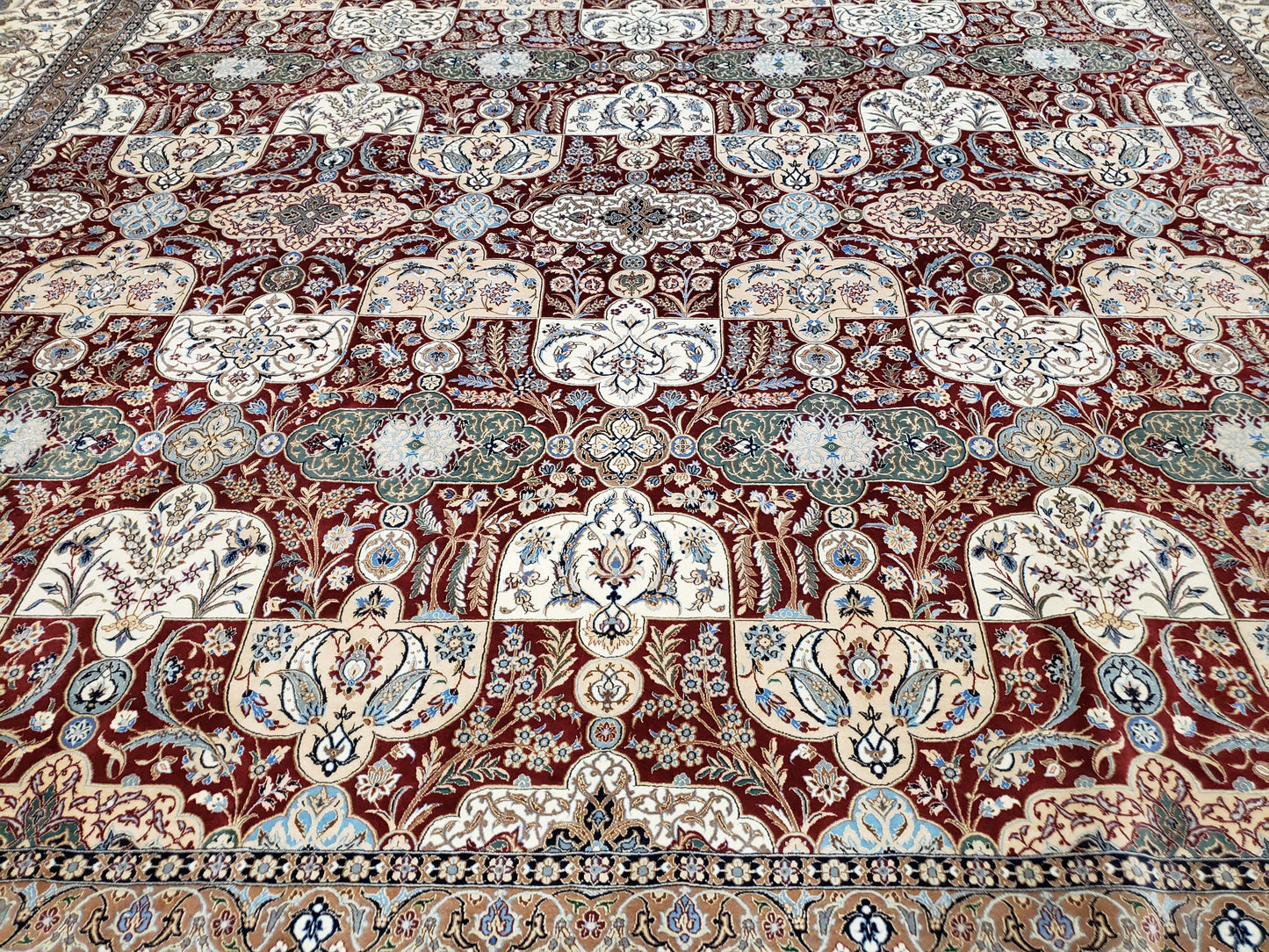 Persian Nain Rug 11x15 – Wool on Silk, Hand-Knotted, Signed Masterpiece - Nuvé