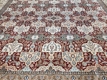 Persian Nain Rug 11x15 – Wool on Silk, Hand-Knotted, Signed Masterpiece - Nuvé