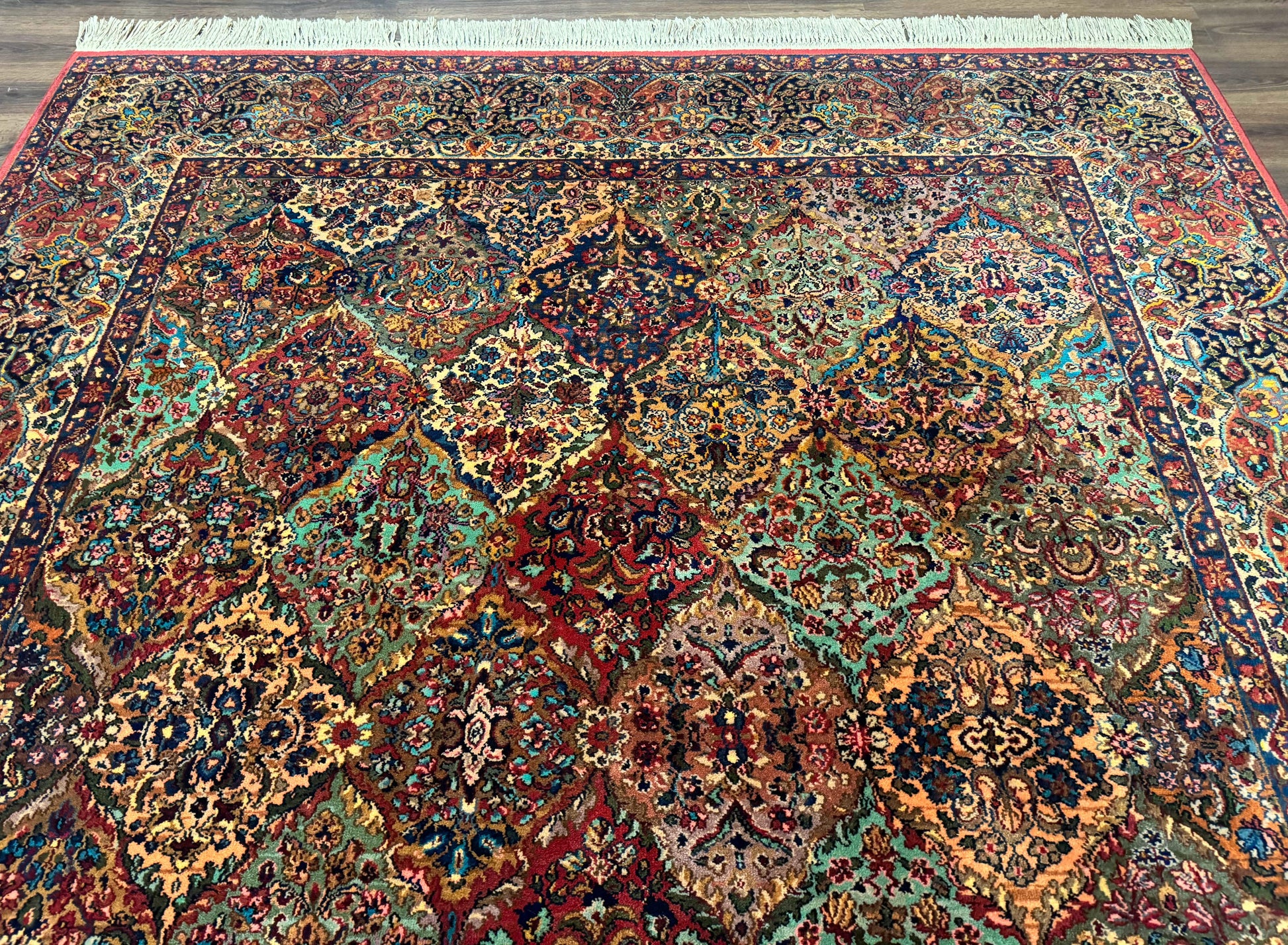 Karastan Rug 8.8 x 10.6, Multicolor Panel Kirman Rug #717, Original 700 Series, Wool - Nuvé
