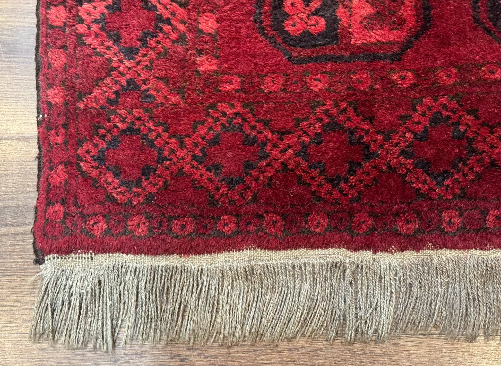 Afghan Turkoman Bokhara Bashir Rug 3x6, Red - Nuvé