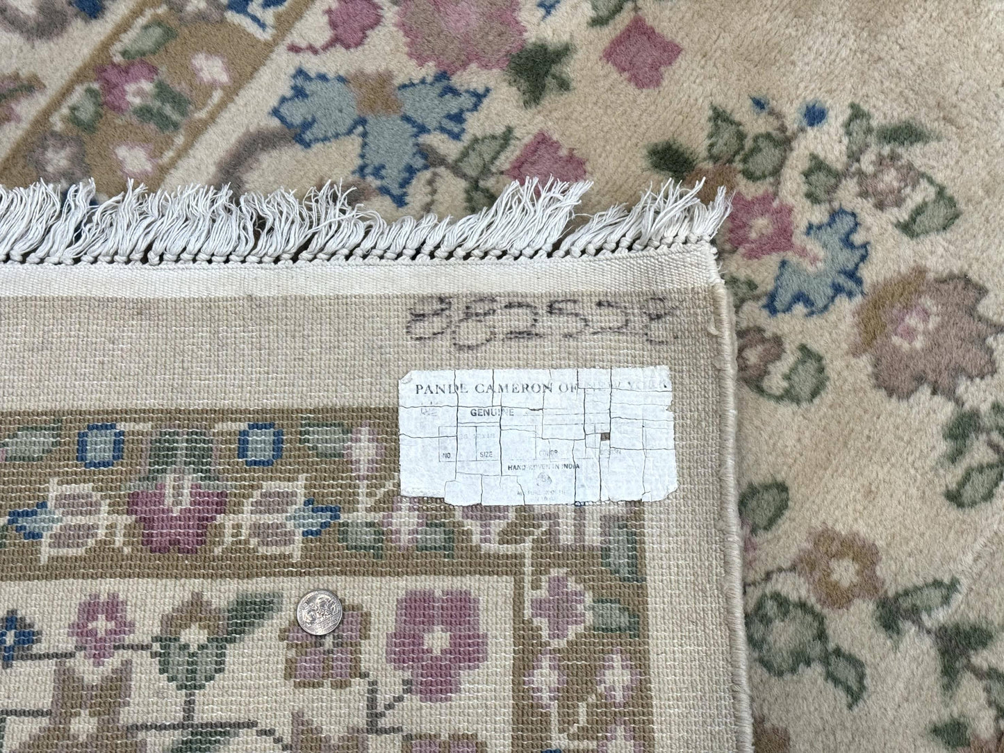 Indo Persian Rug 12x15, Palace Sized Carpet, Oversized Wool Handmade Rug, Kerman Rug, Semi Open Field, Pande Cameron Rug, Beige - Nuvé
