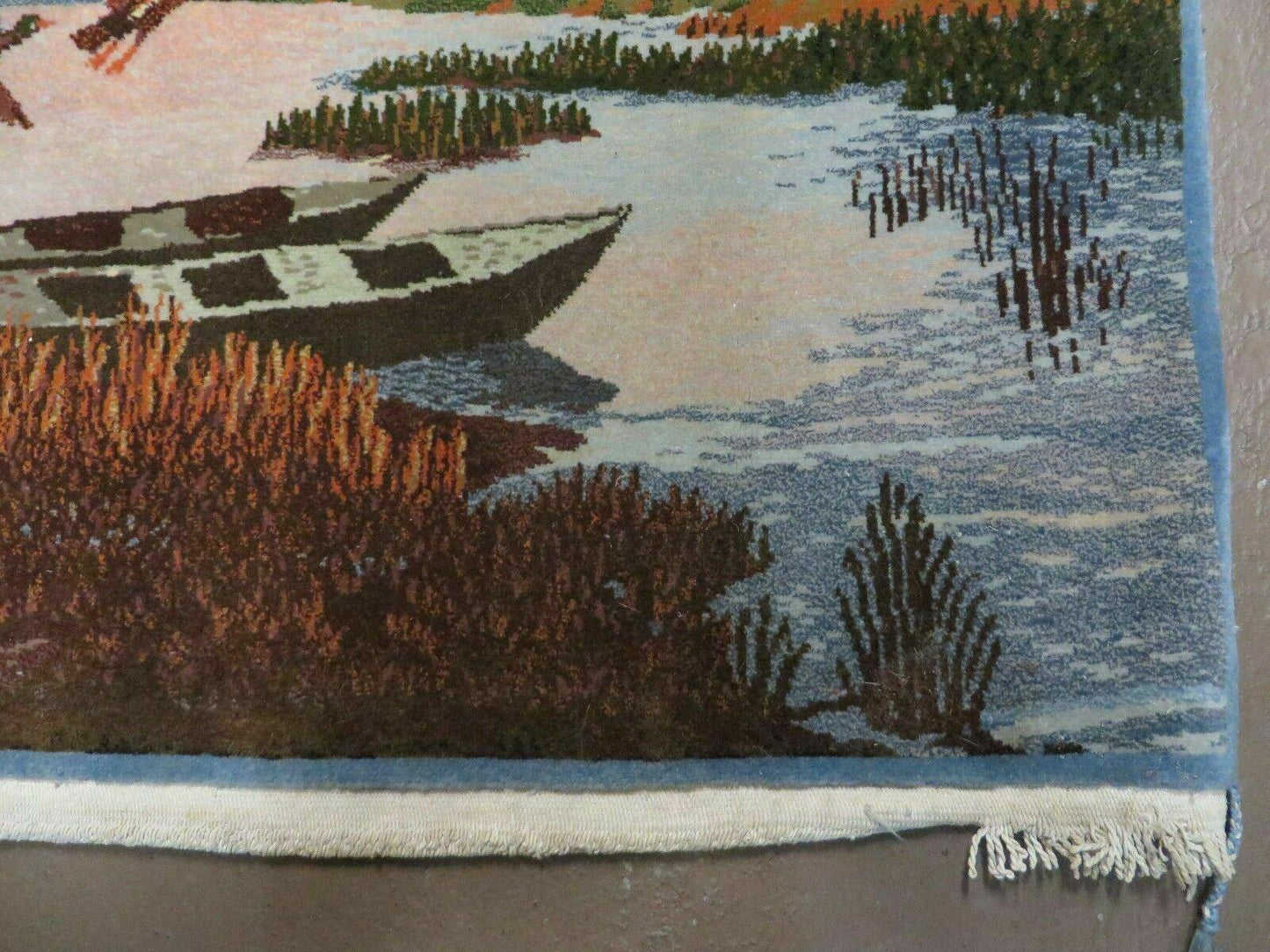 2' X 3' Vintage Handmade Pakistan Pictorial Rug Carpet Scenery Bird Tree Wow - Nuvé