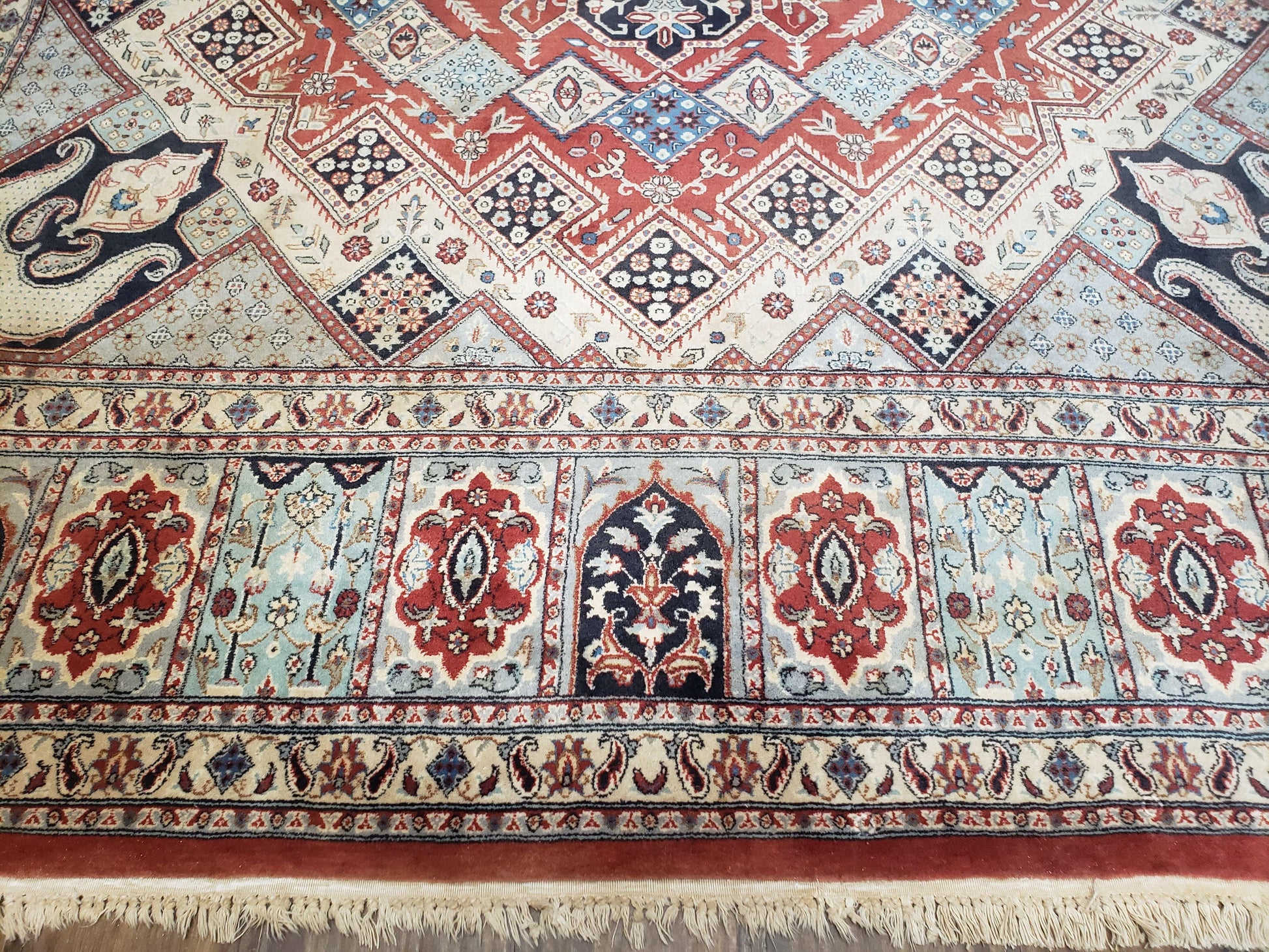 8 x11 Top Quality Veg Dye Turkish Carpet Decorative Handmade Geometric Area Rug - Nuvé