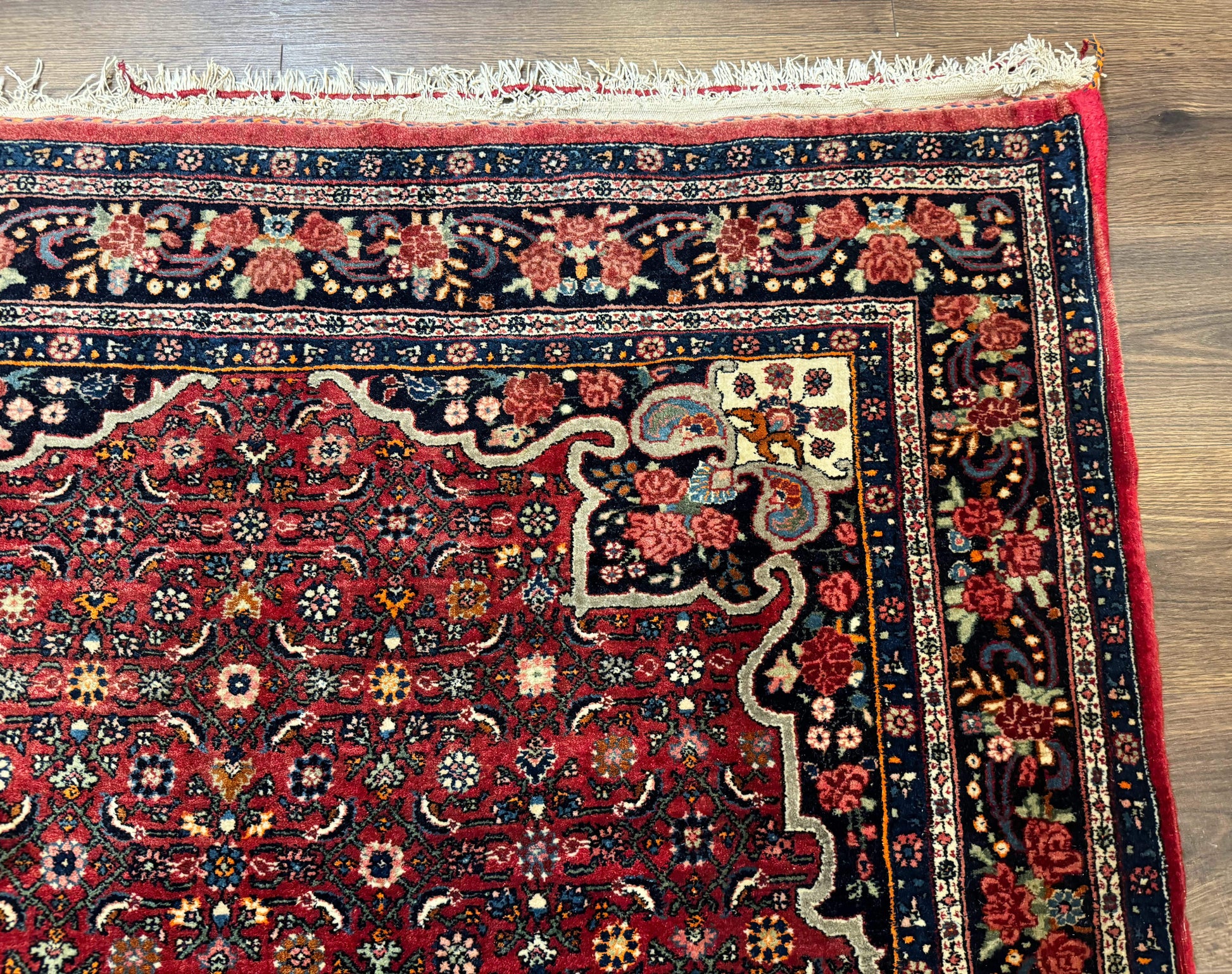 Antique Persian Rug 5x7, Red, Fine 260 KPSI, Bidjar Carpet - Nuvé