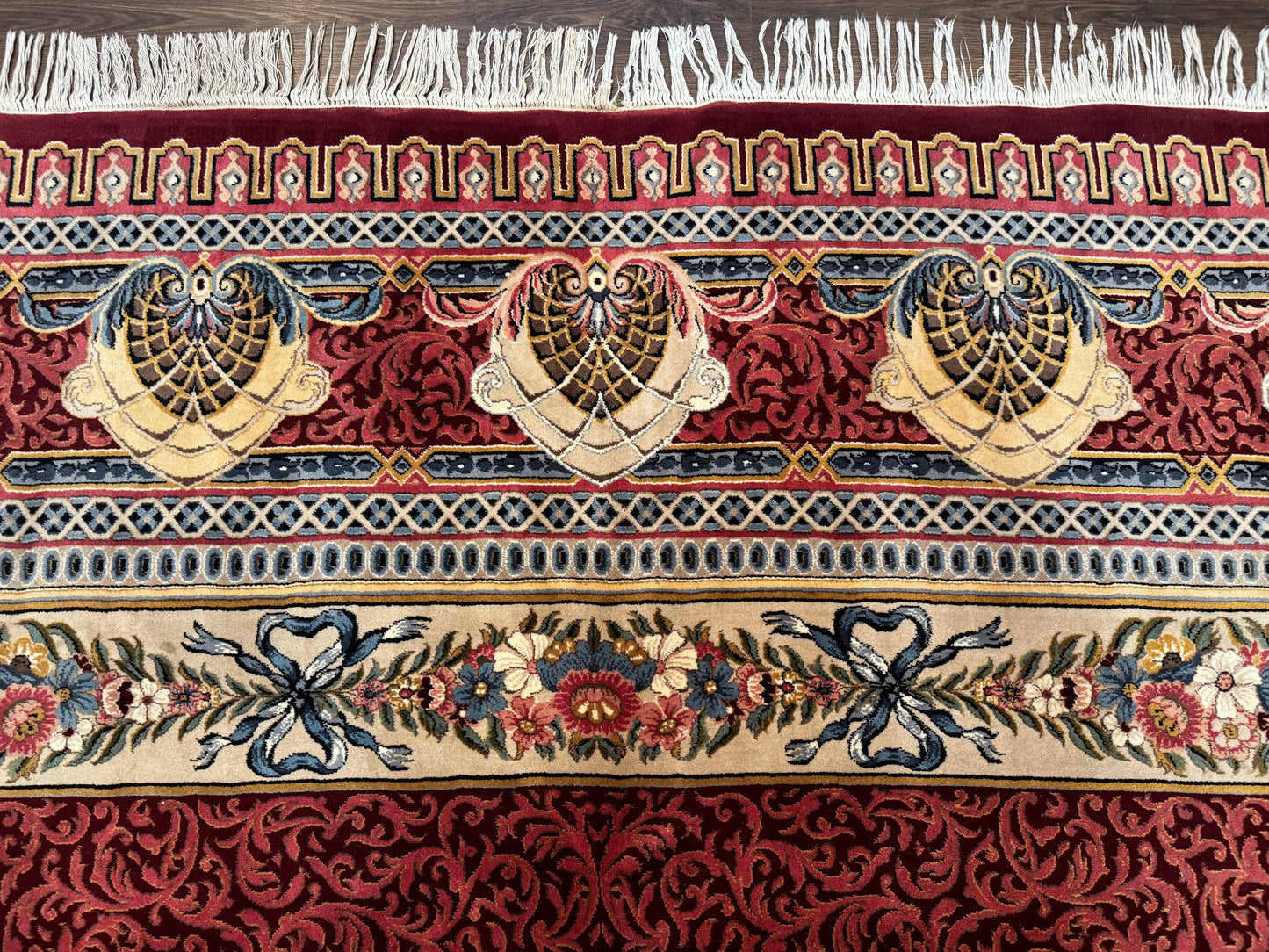 Wonderful Aubusson Rug 10x14, Red Maroon, Elegant, Fine 200 KPSI - Nuvé