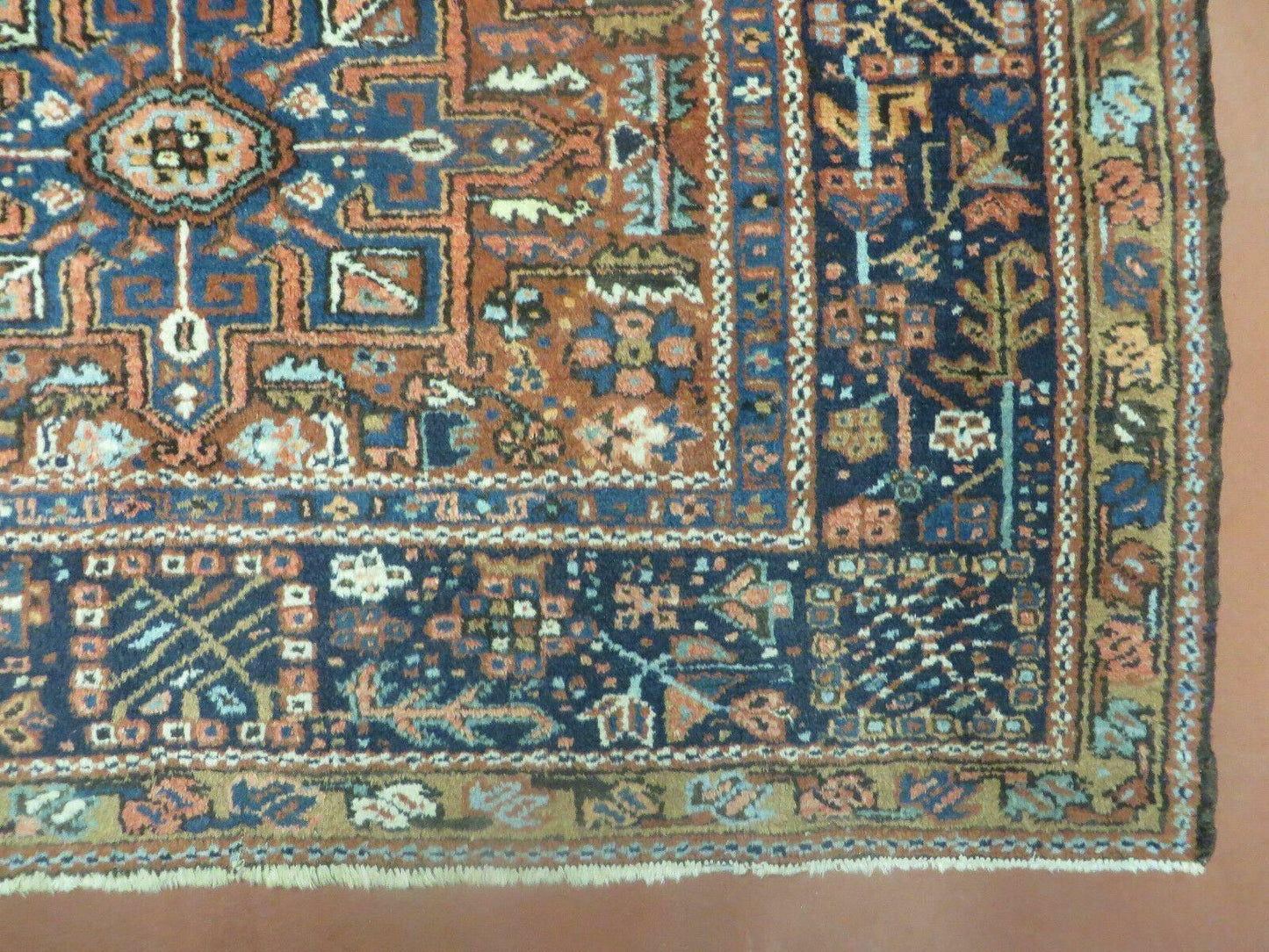 Persian Karajeh Rug 5x6, Antique Geometric Medallion Carpet - Nuvé