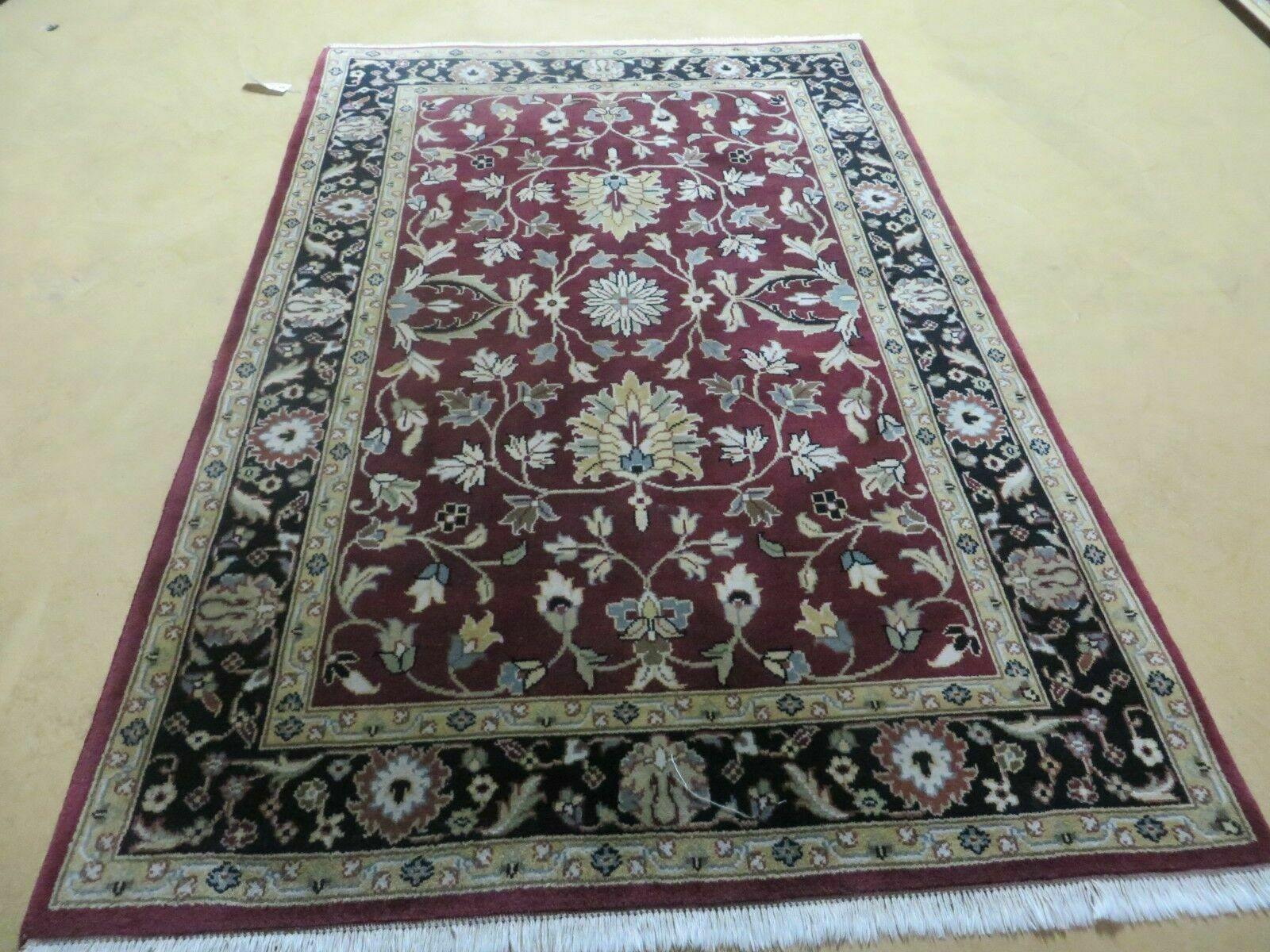 4' X 6' Handmade Finely Knotted Indian Agra Pattern Wool Rug Nice - Nuvé