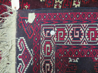 7' X 10' Antique Handmade Yamud Turkoman Wool Rug Excellent