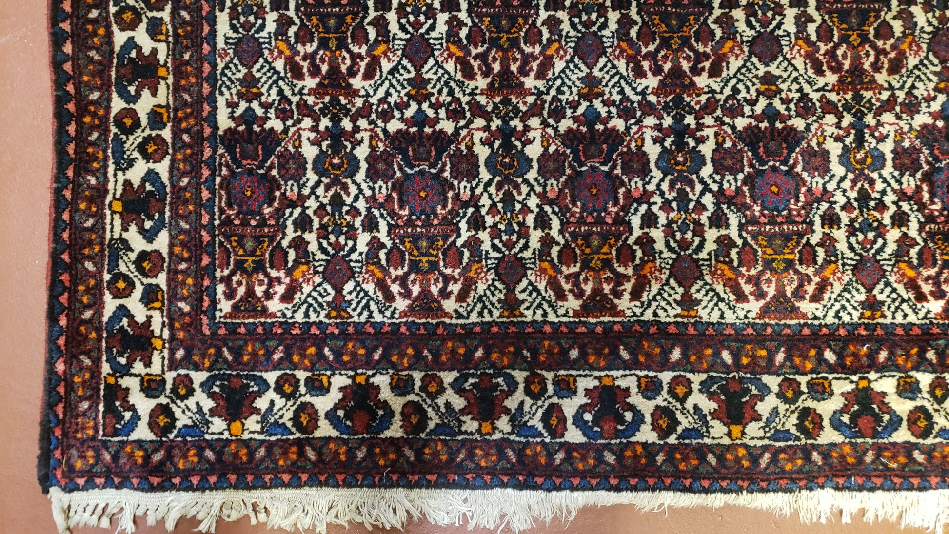 3.6 x 5 Hand-Knotted Vase Rug Floral Turkish Tribal Village Weaving Zagros Vintage Carpet Home Office Wool Area Rug 3x5 Persian Rug 4x5 - Nuvé