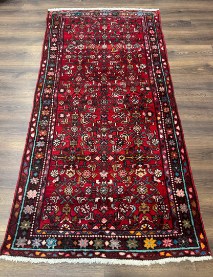 Red Persian Rug 4x7, Village Rug, Wool Vintage Carpet - Nuvé