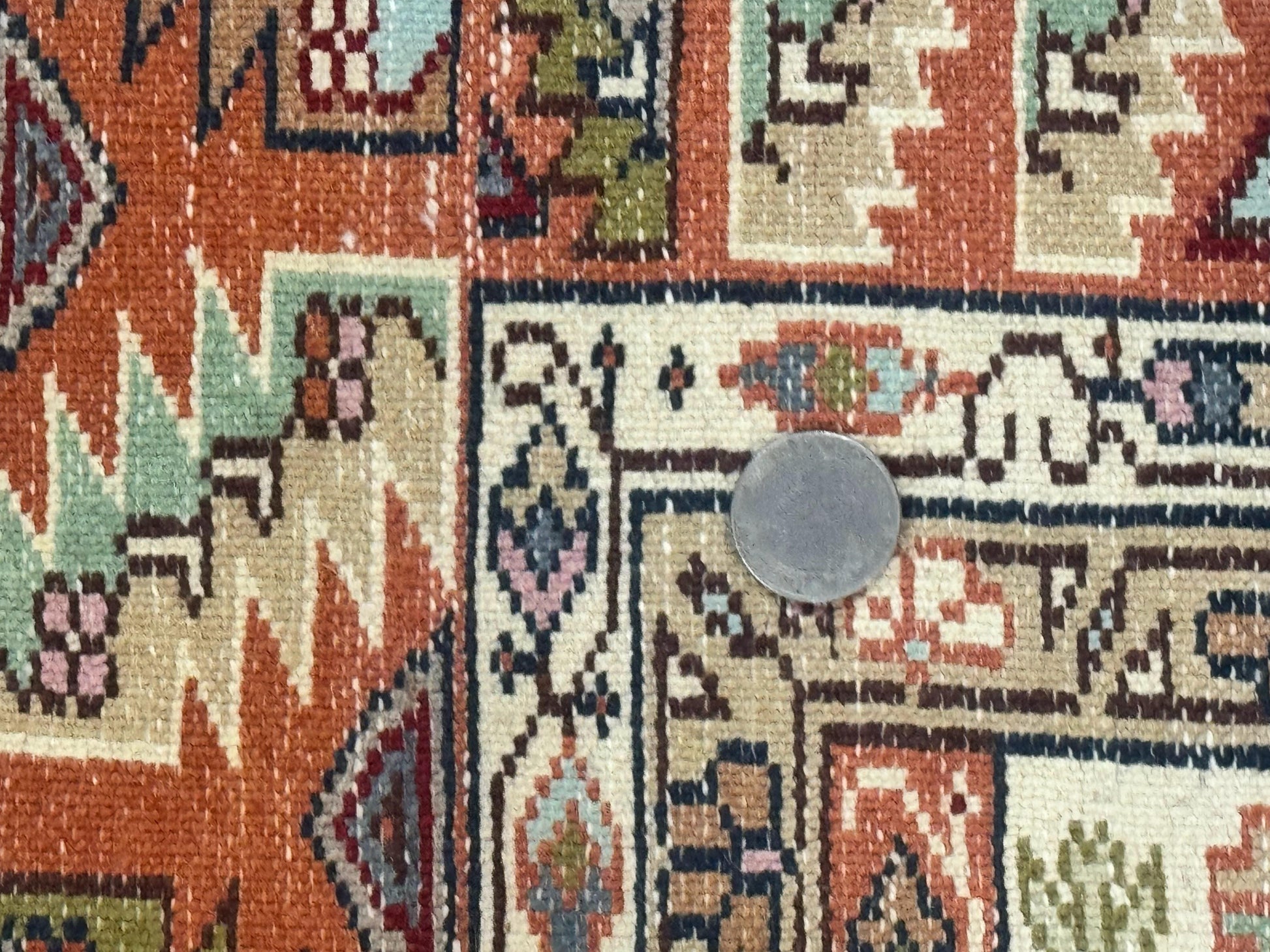 Turkish Kazak Rug 4x6, Geometric Medallions, Vintage Handmade Wool Carpet - Nuvé