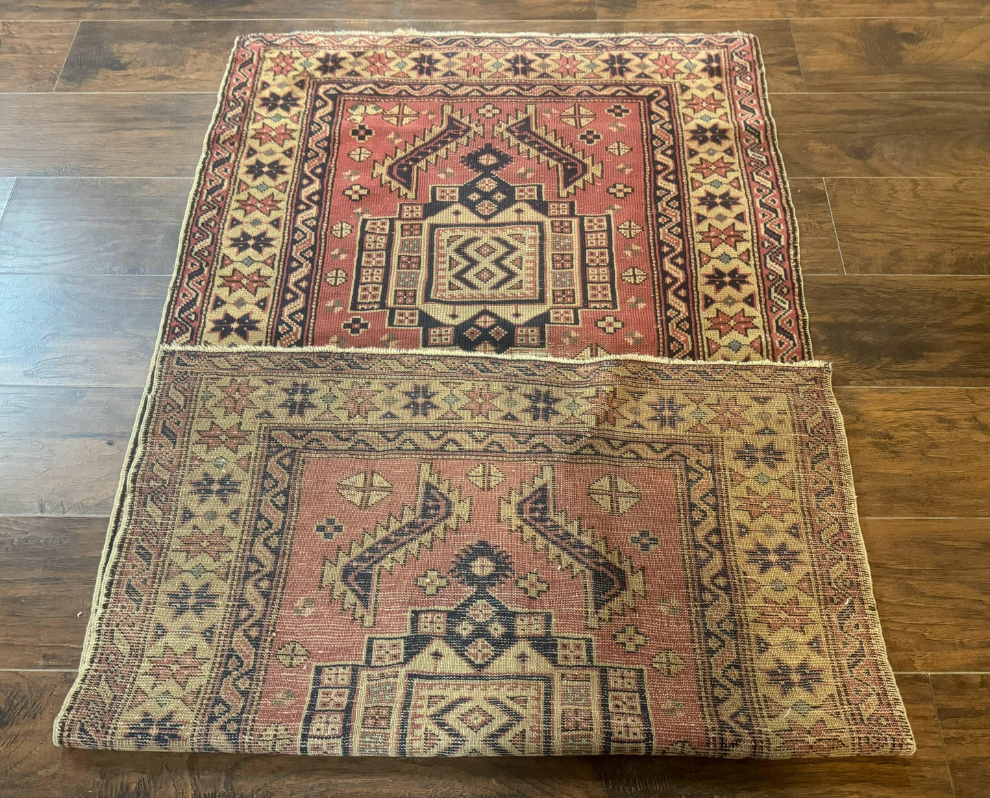 Antique Turkish Sparta Rug 3x6, Geometric Caucasian Kazak Pattern, Handmade - Nuvé
