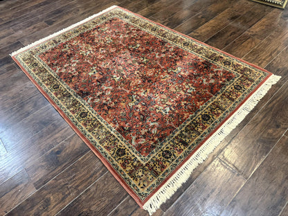 Persian Hunting Design Rug 4.7 x 6.5, Hunting Scene, Red-Orange, Wool, Belgian Power Loomed Carpet - Nuvé