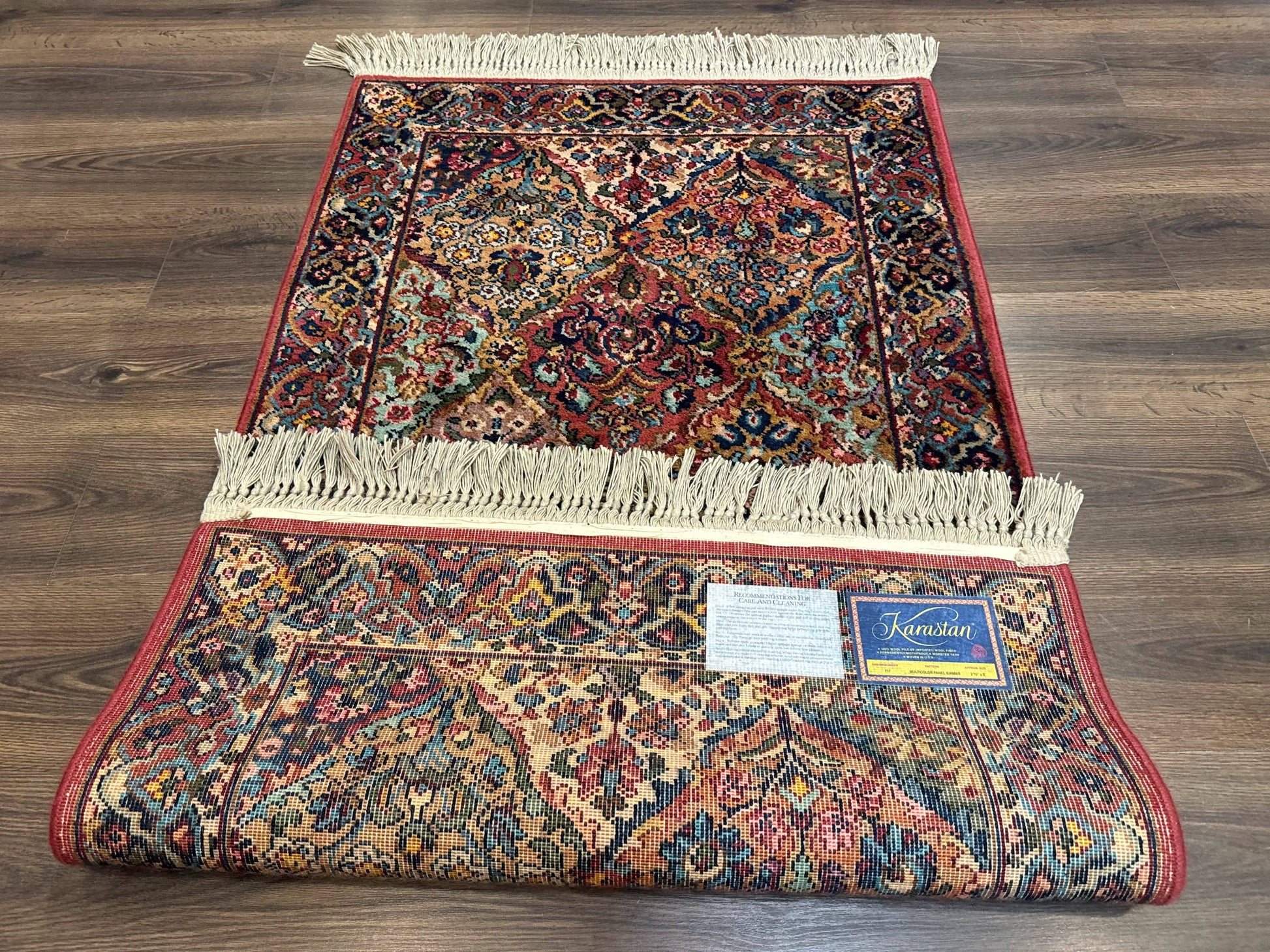 Karastan Rug 3x5 Multicolor Panel Kirman #717, Original 700 Series, Wool Pile, Discontinued - Nuvé