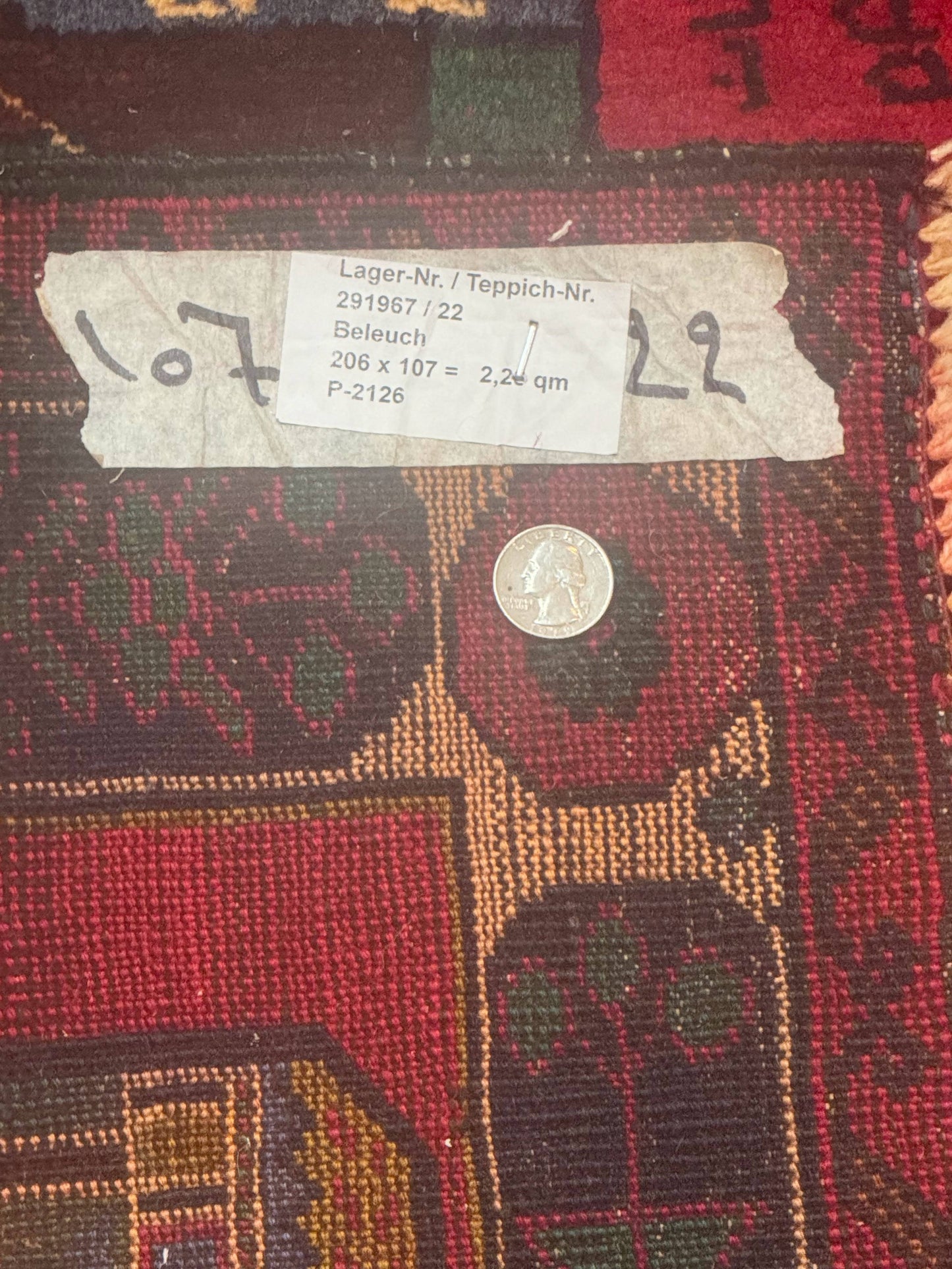 Red Afghan Balouch Rug 3x7, Tribal, Map of Afghanistan Depiction, Handmade, New - Nuvé