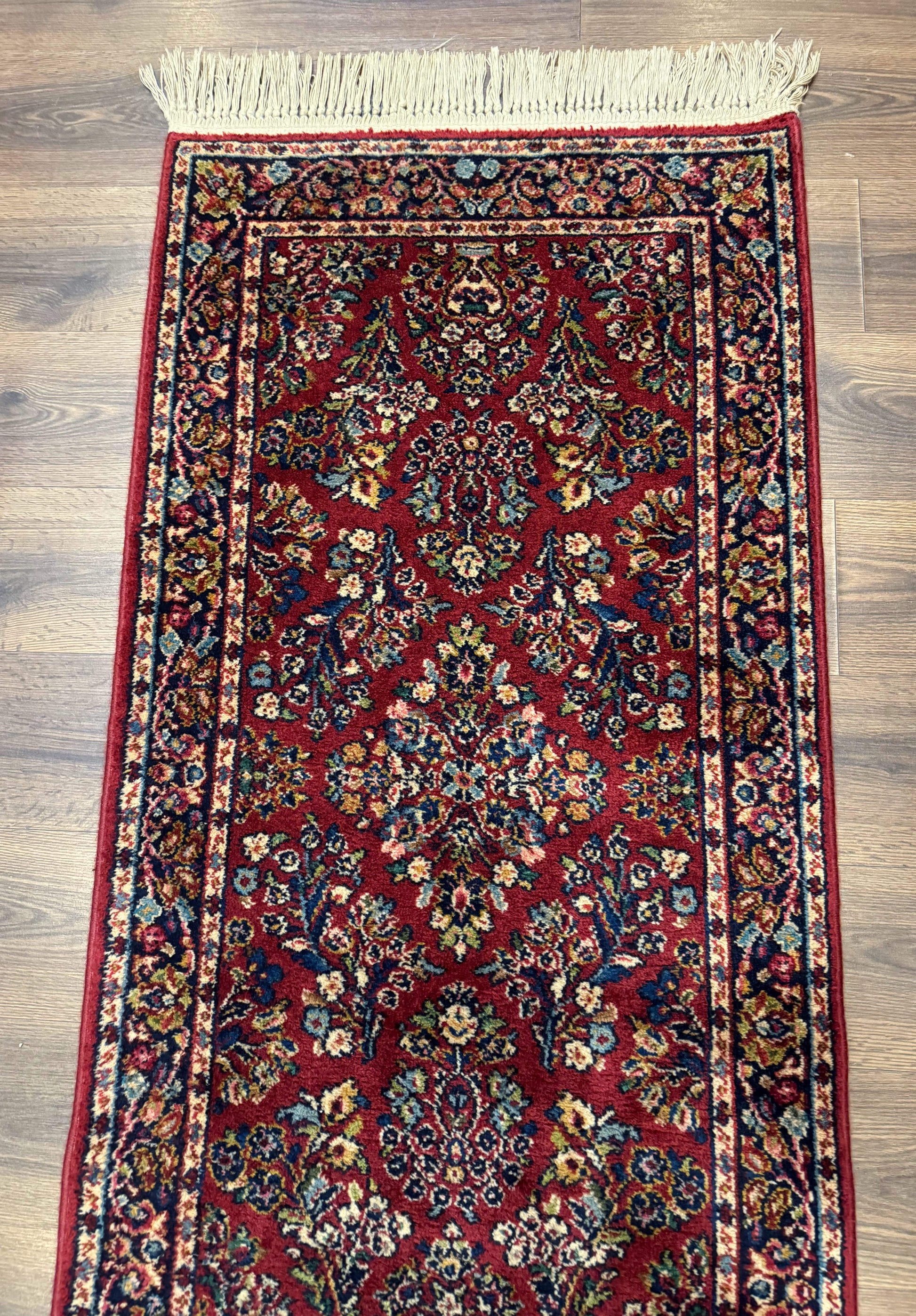 Karastan Runner Rug 2.6 x 8.6, Red Sarouk #785, Original 700 Series, Wool, Rare - Nuvé
