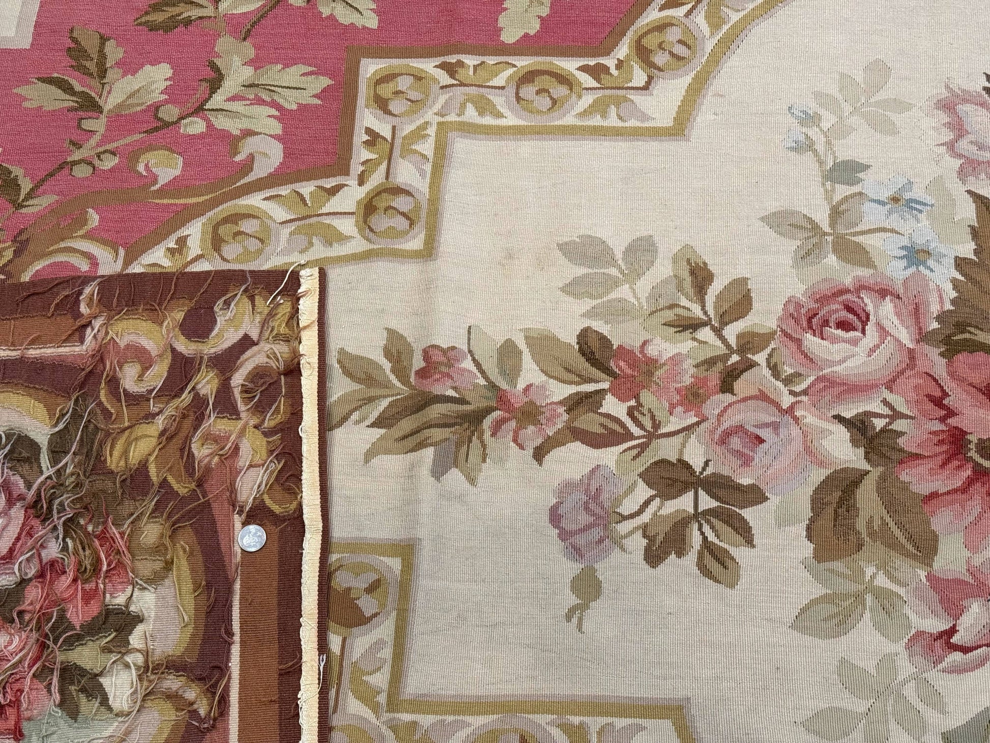 Large Aubusson Rug 10x14, European Elegant French Design, Floral Carpet - Nuvé
