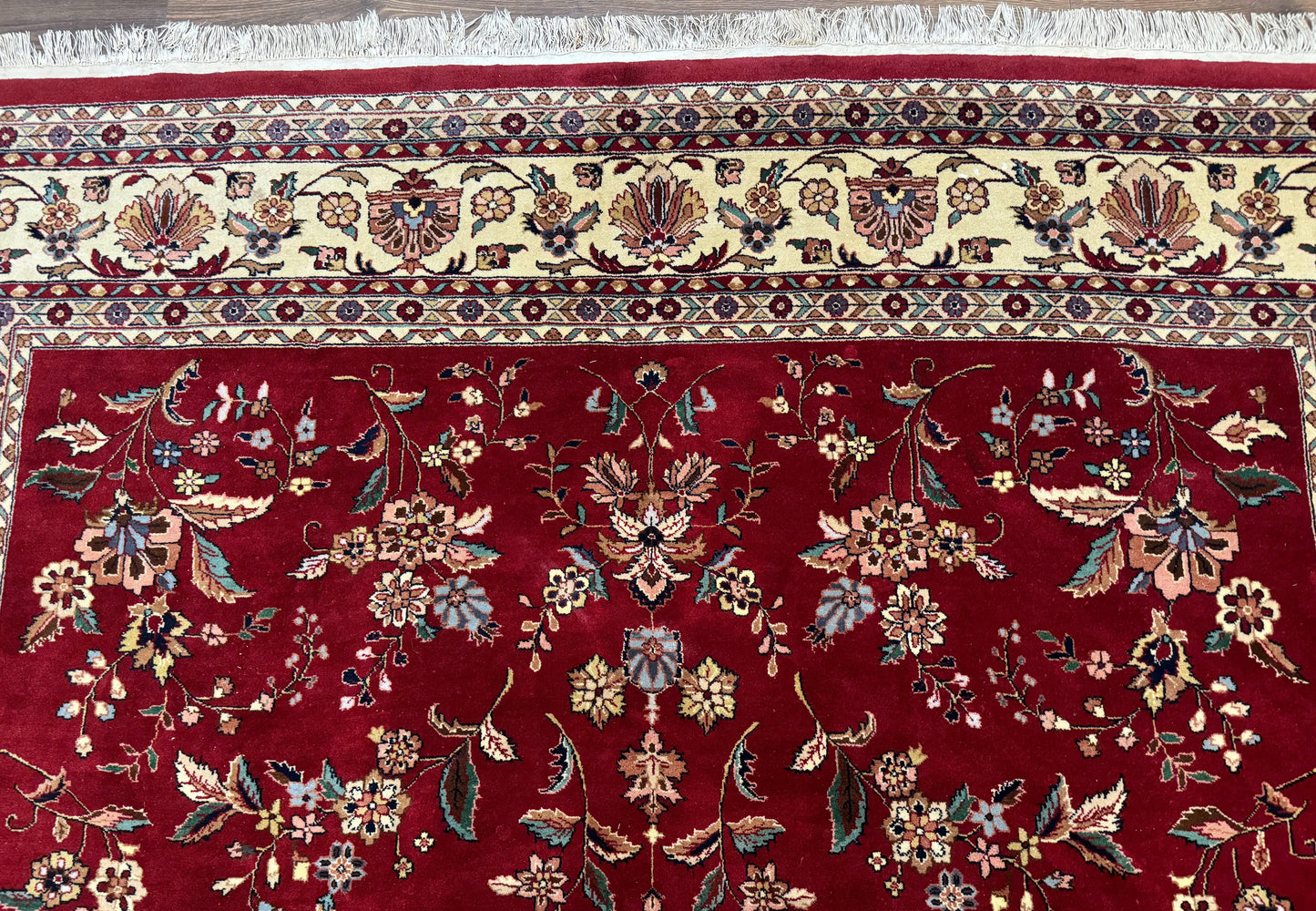 Indo Persian Rug 8x10, Red and Cream, Floral, Pande Cameron - Nuvé