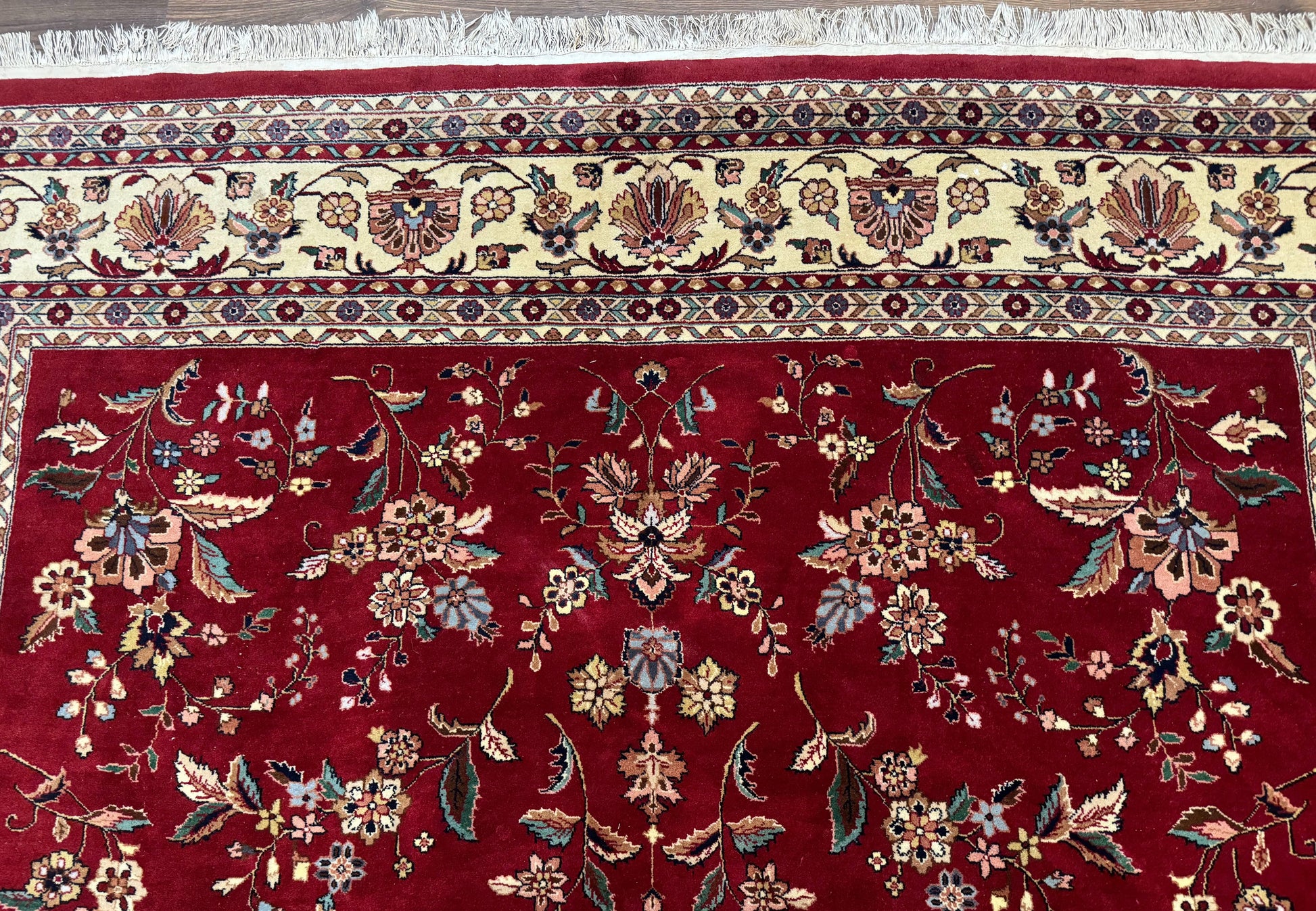 Indo Persian Rug 8x10, Red and Cream, Floral, Pande Cameron - Nuvé