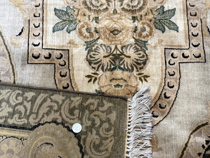 Aubusson Rug 8x10, Very Fine 225 KPSI, Floral, French European Design, Pakistani Carpet - Nuvé