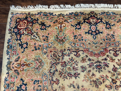Antique Karastan Rug 8.8 x 12 Lanamar Floral Ivory Kirman Wool Discontinued - Nuvé