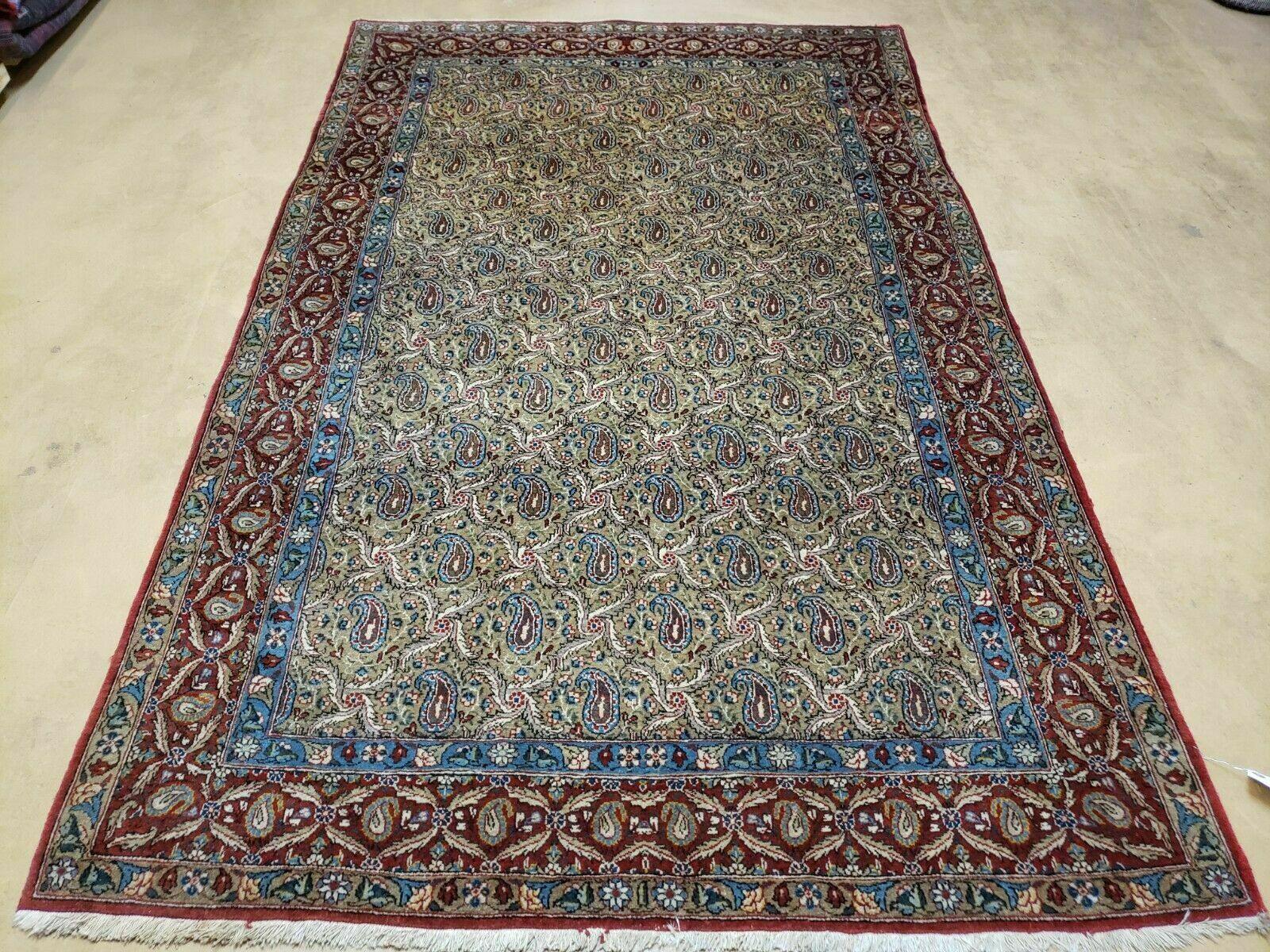 4' X 7' Handmade Turkish Wool Rug Paisley Hand Knotted Flowers One Of A Kind - Nuvé