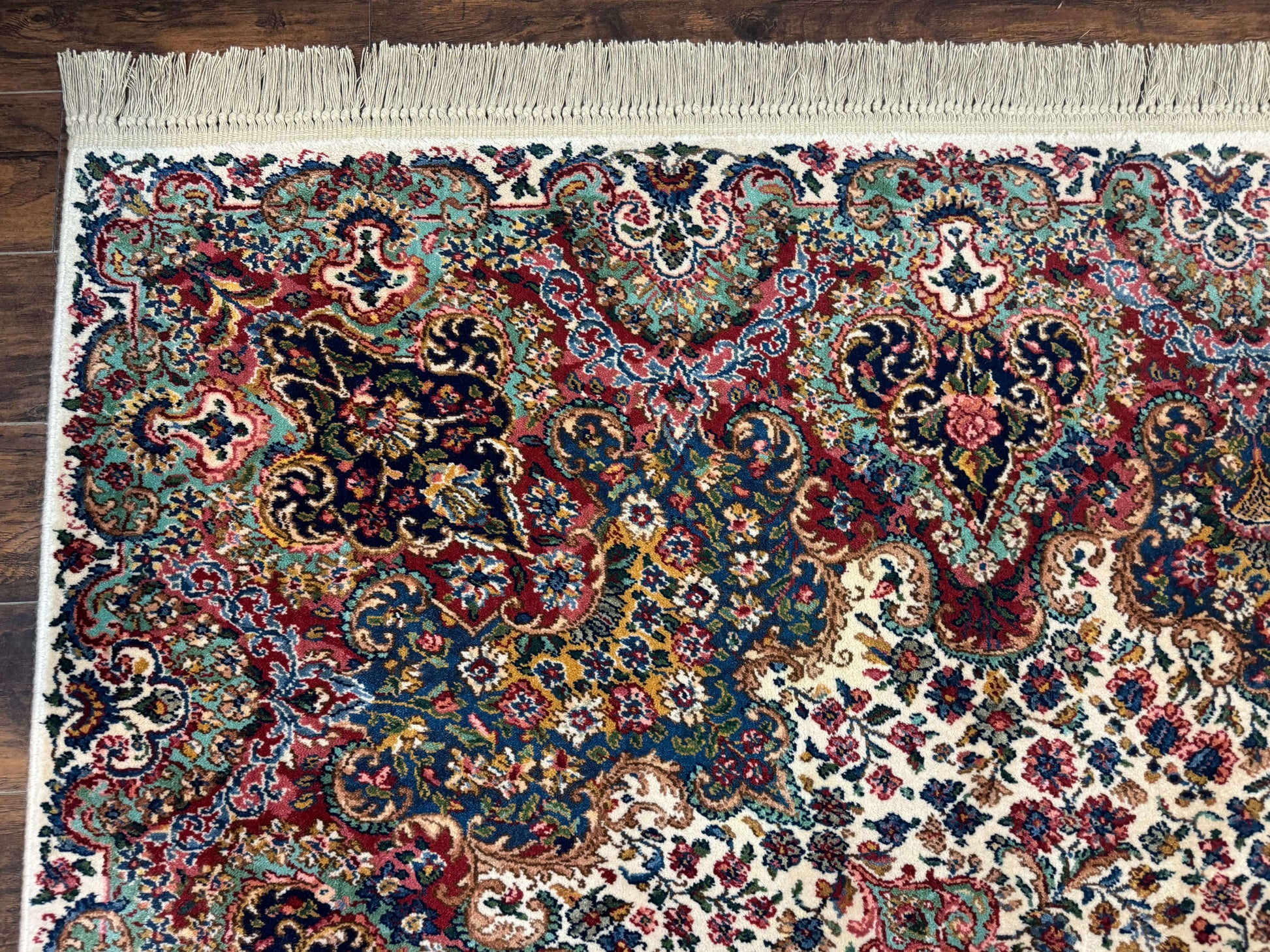 Karastan Rug #742 Floral Kirman 8.8 x 12, Wool Pile, Vintage Original Series, Rare - Nuvé