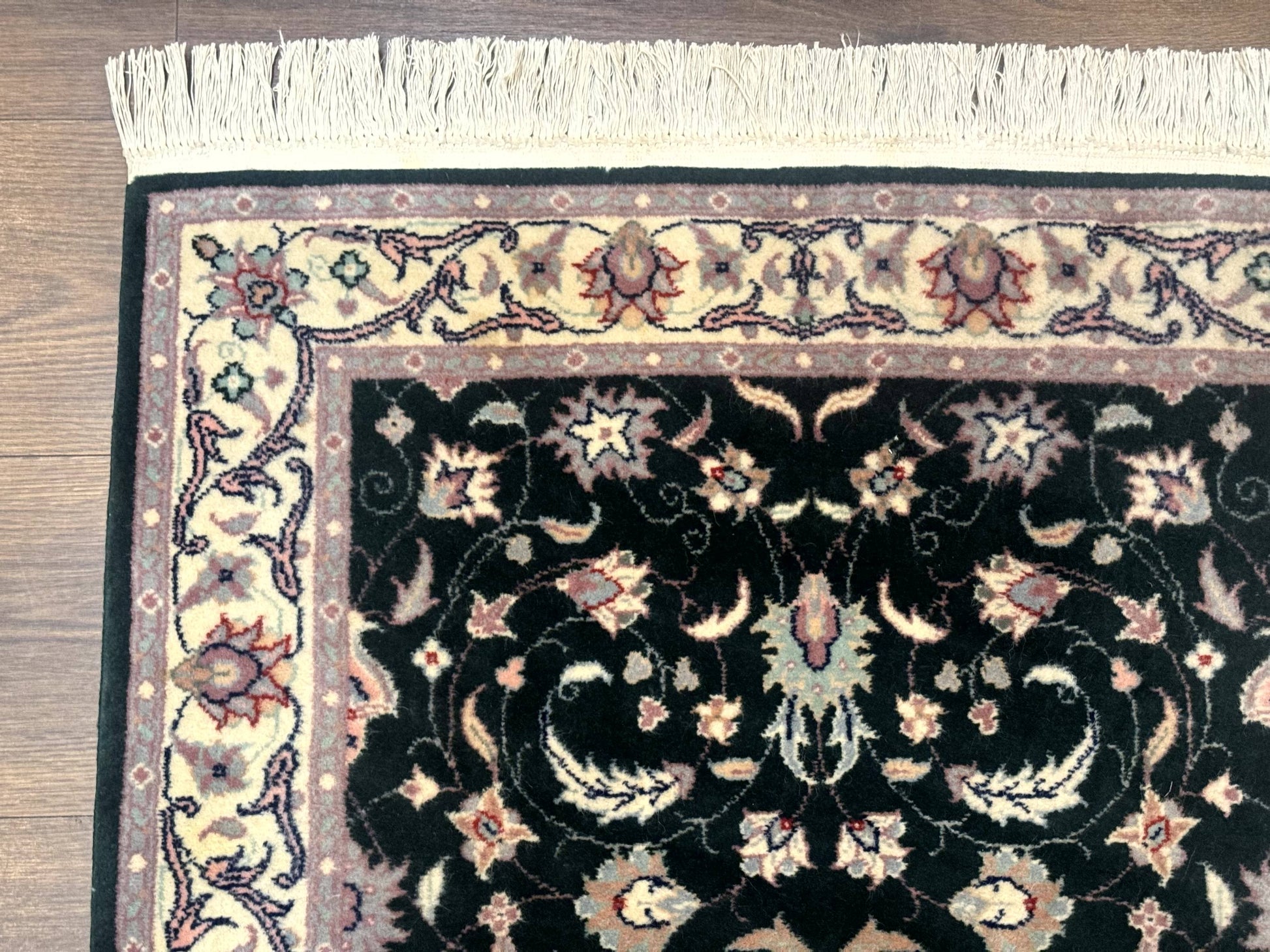 Pak Persian Runner Rug 2.6 x 10, Dark Green and Beige, Floral Allover - Nuvé