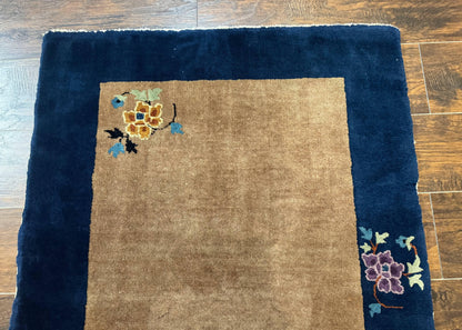 Chinese Rug 3x5, Antique Peking Art Deco Carpet, Simple Design - Nuvé