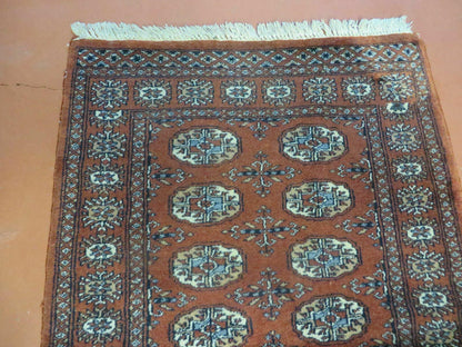 3' X 4' Vintage Handmade Pakistan Turkoman Bokhara Fine Woven Wool Rug