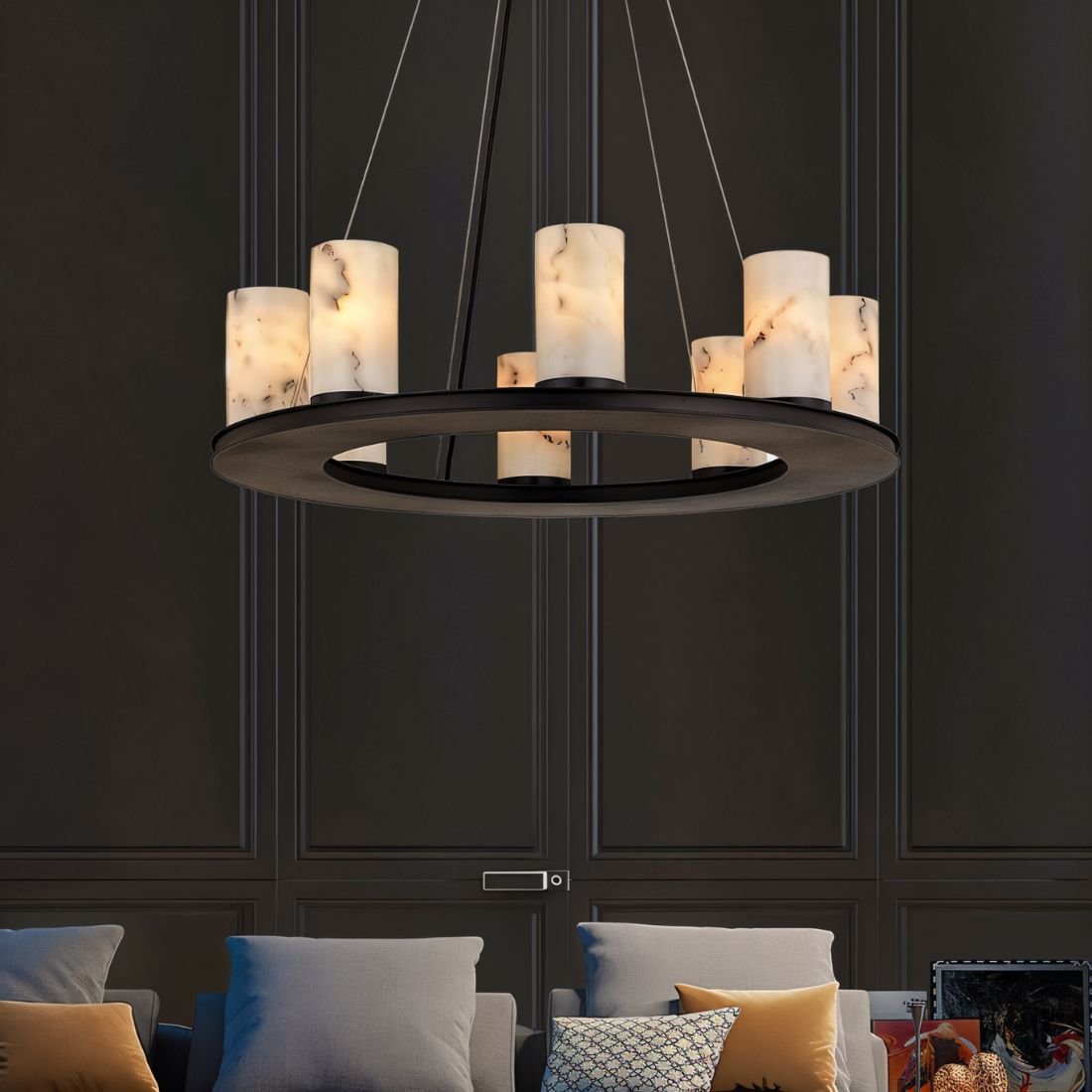 Centrum Round Alabaster Chandelier - Nuvé