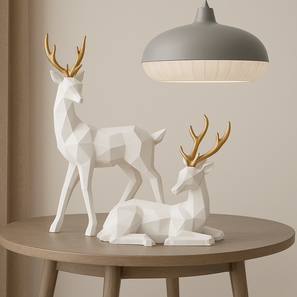 Cervidae Handcrafted Reindeer Figurines