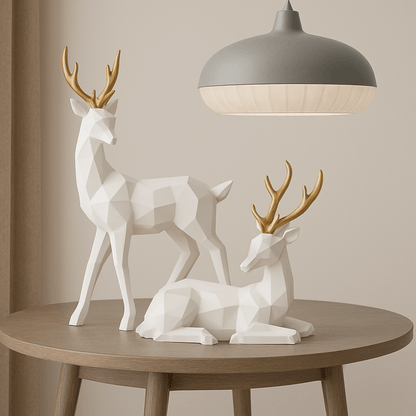 Cervidae Handcrafted Reindeer Figurines