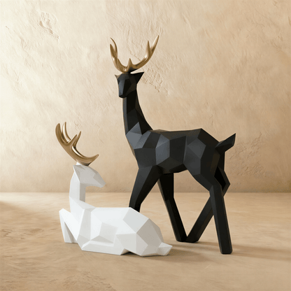 Cervidae Handcrafted Reindeer Figurines