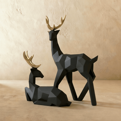 Cervidae Handcrafted Reindeer Figurines