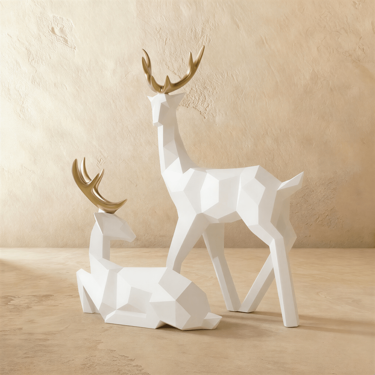 Cervidae Handcrafted Reindeer Figurines