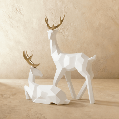 Cervidae Handcrafted Reindeer Figurines