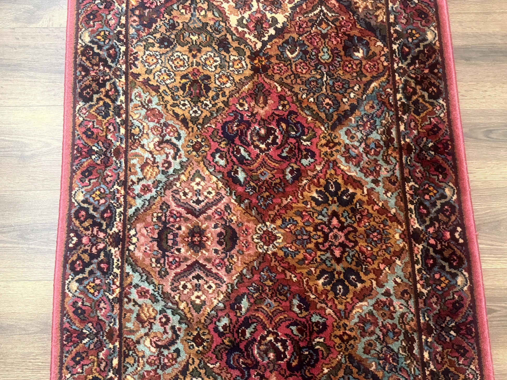 Karastan Rug 3x5 Multicolor Panel Kirman #717, Original 700 Series, Wool Pile, Discontinued - Nuvé