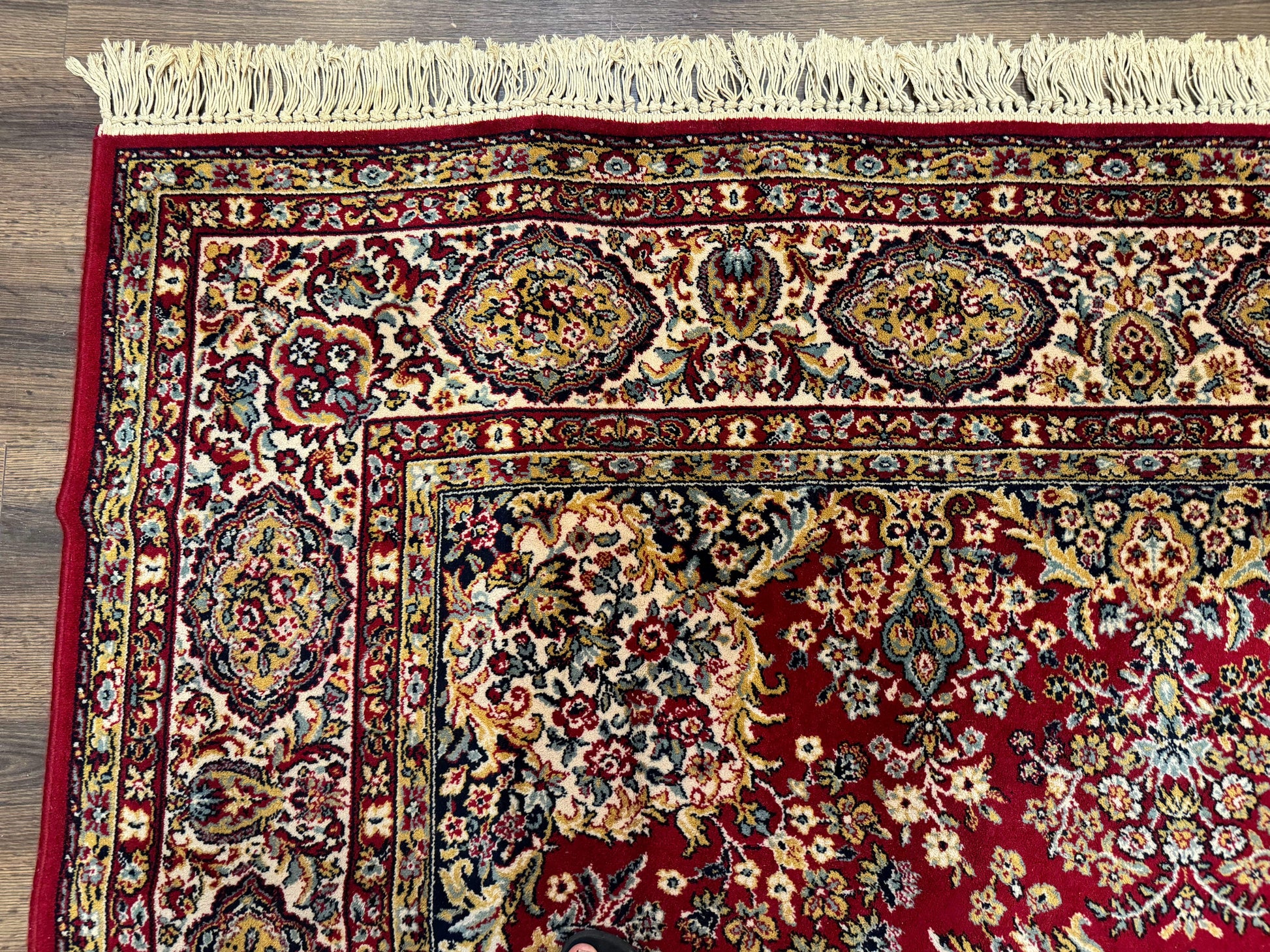 Persian Wool Rug 7x10, Couristan Carpet, Belgium Power Loomed Rug, Red, Floral, Traditional - Nuvé