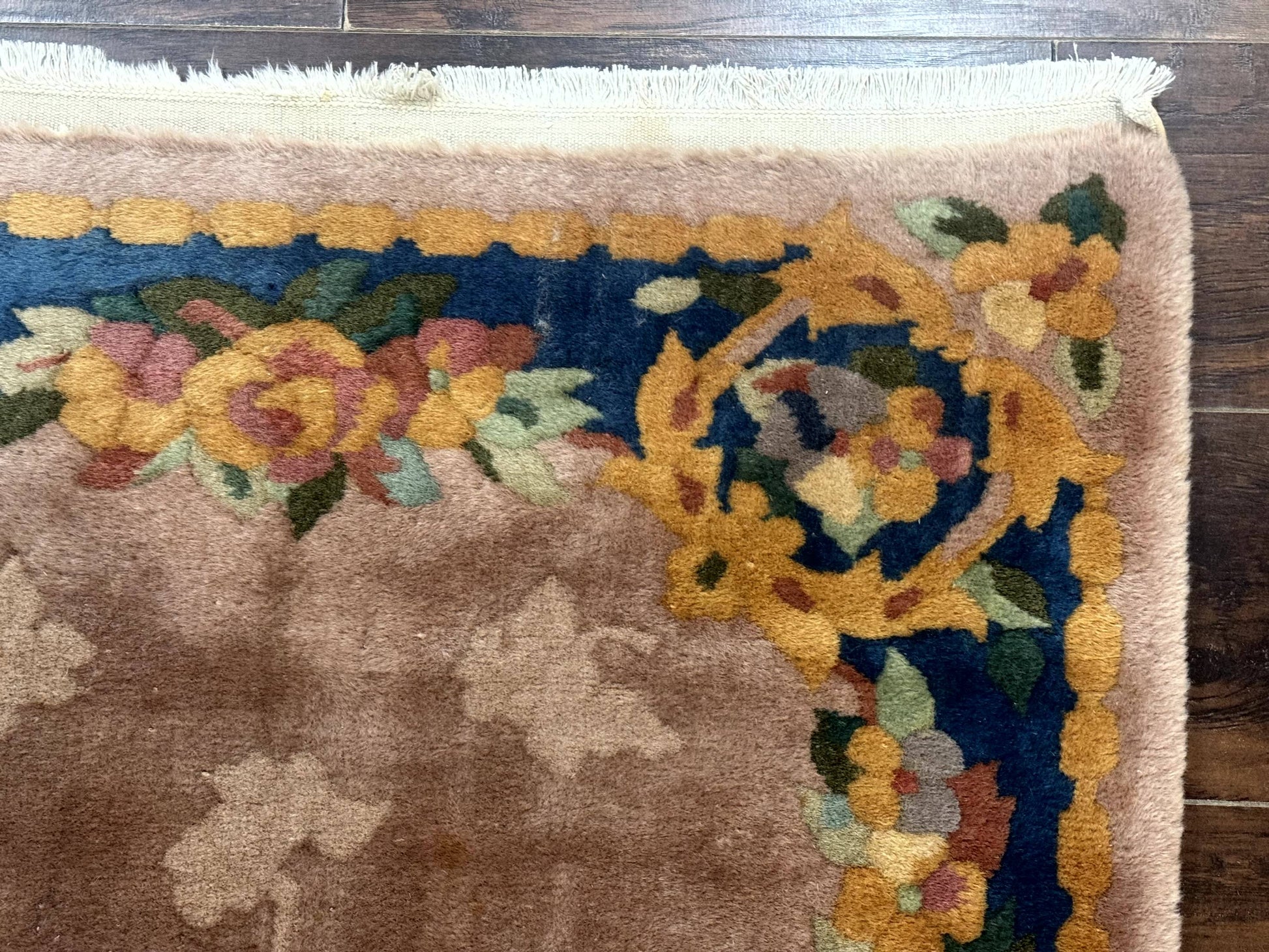Chinese Wool Rug 3x5, Vintage 90 Line Carpet, Small Art Deco Rug - Nuvé
