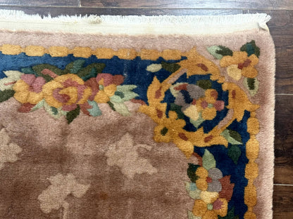 Chinese Wool Rug 3x5, Vintage 90 Line Carpet, Small Art Deco Rug - Nuvé