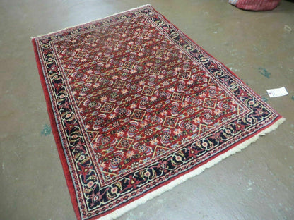 3' X 5' Handmade Knotted Indian Amritsar Floral Oriental Wool Red Rug Organic Nice - Nuvé