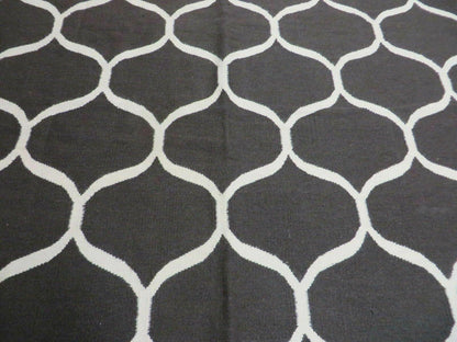 5' X 8' Modern Contemporary Hand Made Flat Weave Wool Rug Veg Dyes Nice - Nuvé