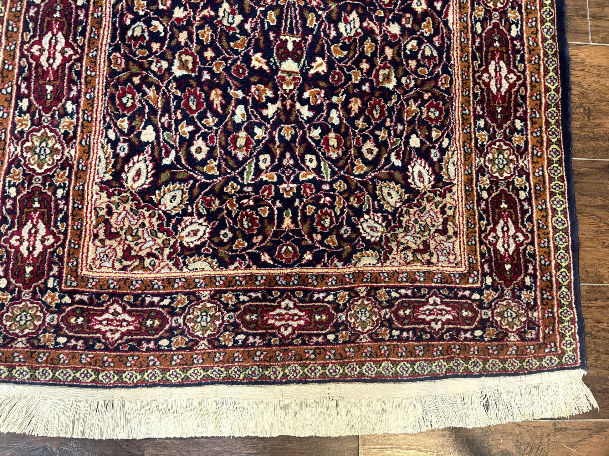 Indo Kashmiri Rug 3x5, Navy Blue, Very Fine 400 KPSI, Pair A - Nuvé