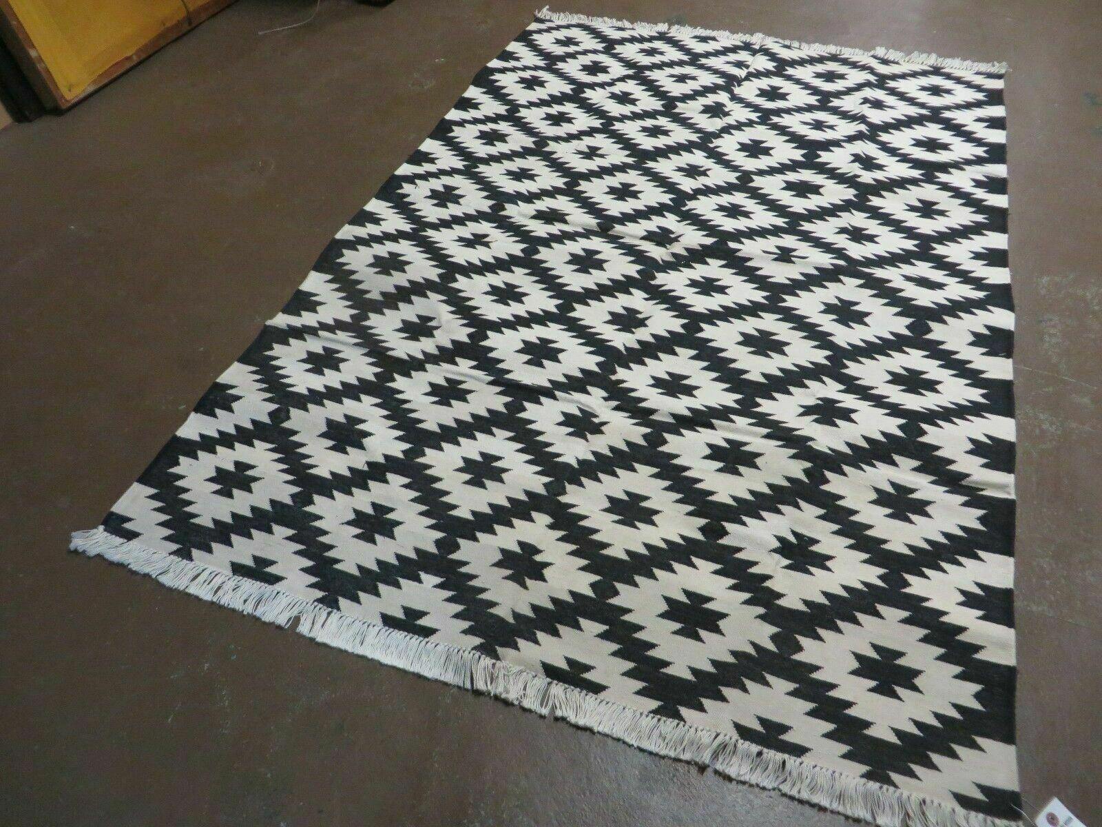 4' X 6' Hand Woven Wool Rug Contemporary Kilim Dhurrie Modern Oriental Area Rug - Nuvé
