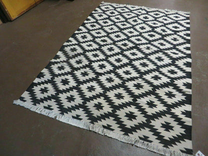 4' X 6' Hand Woven Wool Rug Contemporary Kilim Dhurrie Modern Oriental Area Rug - Nuvé