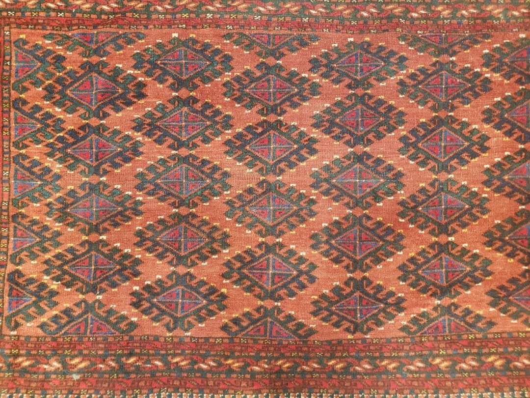 Antique Turkoman Rug 3'4" x 5', Collecticble Yamud Oriental Rug, Seat Pillow Cushion Cover, Tribal Mat, Wool Red Hand-Knotted Mafresh Carpet - Nuvé