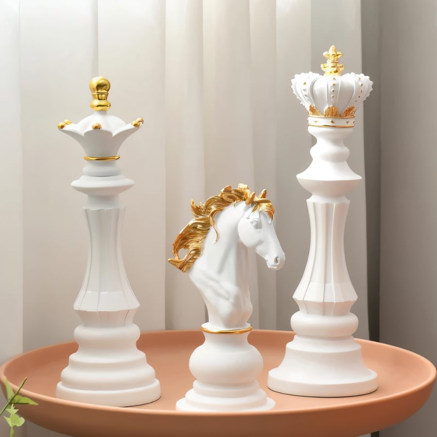 Residence Supply chess figurine sculpture, decorative home chess piece for home and garden decor, detailed and artistic design