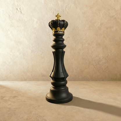 Residence Supply chess figurine sculpture for home decor, featuring a detailed chess piece design on a decorative stand.